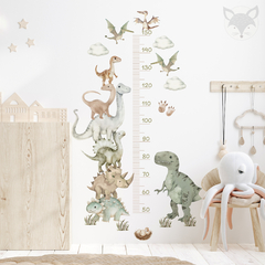 Medidor de Altura Infantil Dinosaurios acuarela - Vinilo Decorativo Troquelado para Pared - MD65 - comprar online