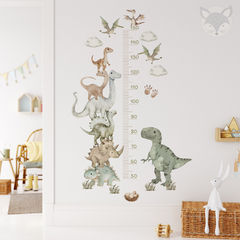 Medidor de Altura Infantil Dinosaurios acuarela - Vinilo Decorativo Troquelado para Pared - MD65 en internet