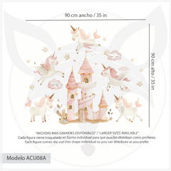 Magical Unicorns and Castle Kids Wall Decal- Modelo ACU08 - online store