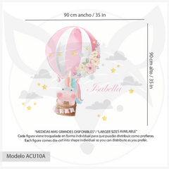 Personalized Unicorn Hot Air Balloon Kids Wall Decal- Modelo ACU10 on internet