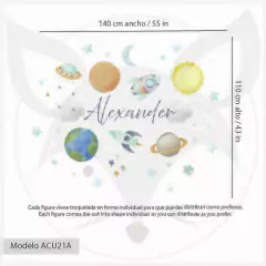 Personalized Solar System Kids Wall Decal - Modelo ACU21 on internet