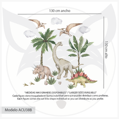 Modelo ACU38 Dinosaurios Acuarela I - Little Dreamer Deco - vinilos decorativos infantiles