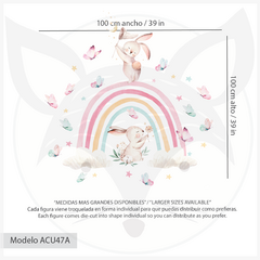 Modelo ACU47 Rainbow Dreams - conejos arcoiris y mariposas - tienda online
