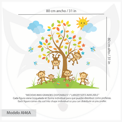 Modelo AI46 Colorido con familia de monos on internet