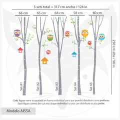 Modelo AI55 Owl Forest - Little Dreamer Deco - vinilos decorativos infantiles