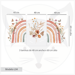 Laminas L04 Flower rainbow boho - 3 laminas de 40x60 cm en internet