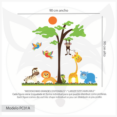 Colorful Jungle Animals Kids Wall Decal- Modelo Pc01 on internet