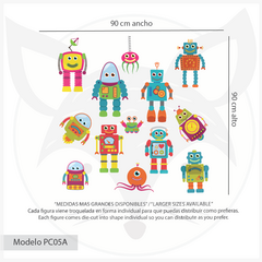 Colorful Robots Kids Wall Decal - Modelo Pc05 - buy online
