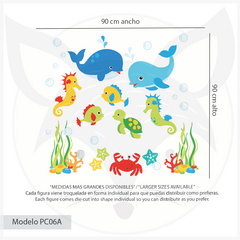 Colorful Underwater Animals Kids Wall Decal - Modelo Pc06 - buy online