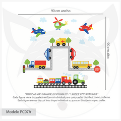 Kids Transportation Wall Decal - Modelo Pc07 - buy online