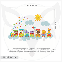Happy Animals Train Kids Wall Decal - Modelo Pc17 - buy online