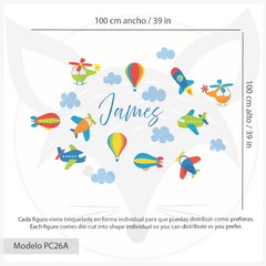 Colorful Aircraft Wall Decal for Kids Room - Modelo Pc26 - Little Dreamer Deco - vinilos decorativos infantiles