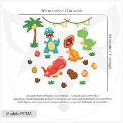 Funny Dinosaurs Wall Decal for Kids - Modelo Pc32 on internet