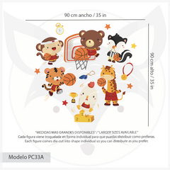 Basketball Animal Friends Wall Decal - Modelo Pc33 on internet