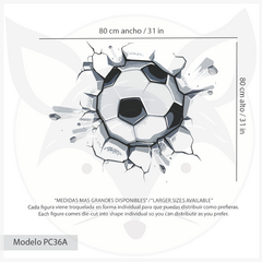 3D Soccer Ball Wall Decal for Kids - Modelo Pc36 on internet