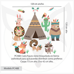 Tribal Tipi Kids Wall Decal with Forest Animals on internet