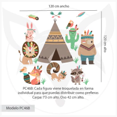 Tribal Tipi Kids Wall Decal with Forest Animals on internet