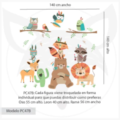 Tribal Wall Decal for Kids with Forest Animals and Tipi | Original Nursery Wall Decor on internet