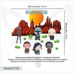 Vinilo Decorativo Infantil de The Mandalorian con Personajes y Escenario - Modelo Pc74 Mandaloriano - tienda online
