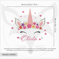 Personalized Unicorn Wall Decal with Name - Custom Wall Sticker - UNI03 - Little Dreamer Deco - vinilos decorativos infantiles