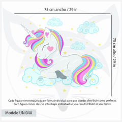 Vinilo Decorativo Infantil Unicornio en las Nubes - Pegatina de Pared para Niños - UNI04 - Little Dreamer Deco - vinilos decorativos infantiles