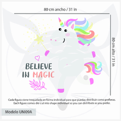 Vinilo de Pared Unicornio Mágico - Decoración Infantil con Mensaje Inspirador - UNI09 - tienda online