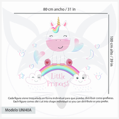 Little Princess Unicorn Wall Decal - Baby Nursery Decor - UNI40 on internet