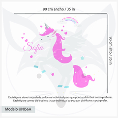 Vinilo Personalizado Pegaso Unicornio - Decoración de Pared para Niñas - UNI56 en internet