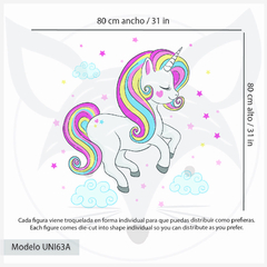 Vinilo Decorativo Unicornio con Estrellas - Pegatina de Pared Infantil - UNI63 en internet