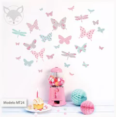 MT24 - Mariposas Shabby Rosa Celeste y Gris on internet