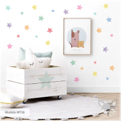 MT38 Estrellas Acuarela Arcoiris 2 medidas on internet