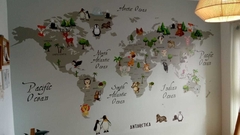 Mapa Mundial Infantil con Animales en Vinilo, Modelo MUI05 - Little Dreamer Deco - vinilos decorativos infantiles