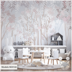 Mural Infantil Vinilo Bosque Pastel, Modelo MUI100 - comprar online