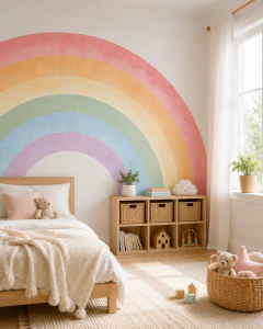 Mural Infantil Vinilo Arcoíris Suave, Modelo MUI102