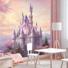 Mural Infantil Vinilo Castillo de Fantasía, Modelo MUI103