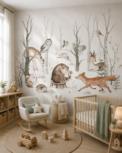 Bosque Encantado Acuarela, Vinilo Infantil de Pared - Modelo MUI13
