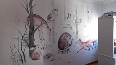 Bosque Encantado Acuarela, Vinilo Infantil de Pared - Modelo MUI13 - Little Dreamer Deco - vinilos decorativos infantiles