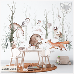 Bosque Encantado Acuarela, Vinilo Infantil de Pared - Modelo MUI13 - comprar online