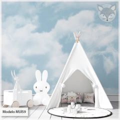Kids wall mural soft sky with clouds, Model MUI59 on internet