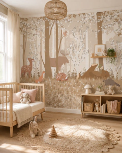 Magical autumn forest kids mural, wall decal, model MUI91