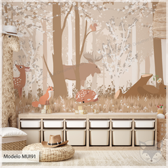 Magical autumn forest kids mural, wall decal, model MUI91 - buy online
