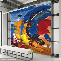 Abstract Wall Mural MW.ABS.01, Warm and Vibrant Tones Design, Custom Made