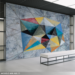 Mural Geométrico Abstracto MW.ABS.11, Tonos Modernos y Vibrantes, Hecho a Medida