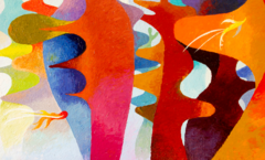 Mural Abstracto MW.ABS.17, Formas Orgánicas Coloridas y Tonos Vivos, Hecho a Medida - comprar online
