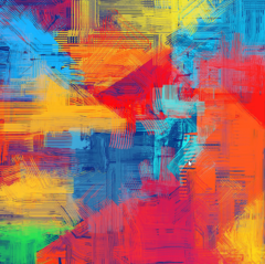 Mural Abstracto MW.ABS.21, Colores Vibrantes y Texturas Dinámicas, Hecho a Medida - comprar online