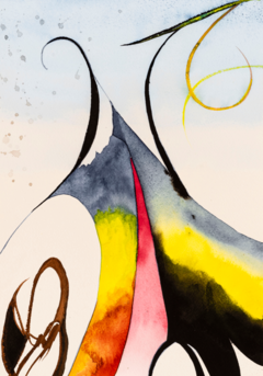 Mural Abstracto MW.ABS.22, Acuarela con Trazos Artísticos, Diseño Personalizado - comprar online
