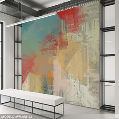 Mural Abstracto MW.ABS.23, Tonos Tierra y Texturas Suaves, Hecho a Medida