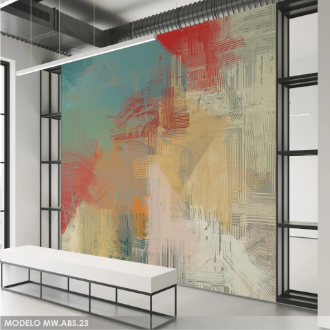 Abstract Mural MW.ABS.23, Earth Tones and Soft Textures, Custom Made