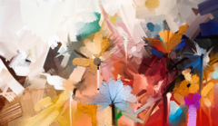 Mural Floral Abstracto MW.ABS.25, Colores Vivos y Diseño Artístico, Hecho a Medida - comprar online