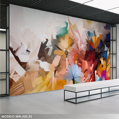 Mural Floral Abstracto MW.ABS.25, Colores Vivos y Diseño Artístico, Hecho a Medida